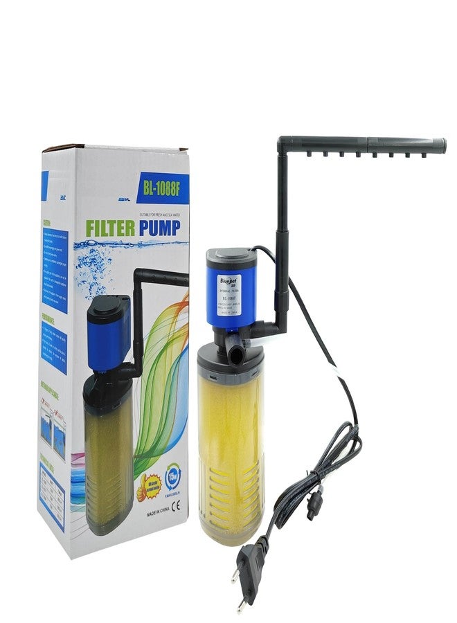 COLOURFUL - 4 in 1 Fountain Aquarium Filter | Multi-Function Submersible Filtration Air Pump | Efficient and Quiet Silent Internal Aquarium Filter for Fish Tanks (BL-1088F) Power: 15W, Output: 880L/H